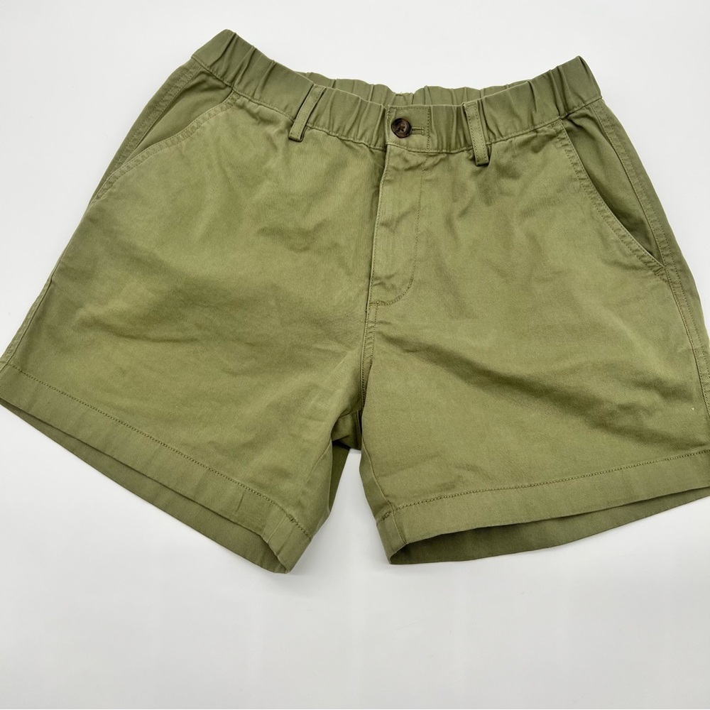 Bearbottom Olive Green Men's Flat Front Cotton Blend  Shorts w/Slight Stretch-M
